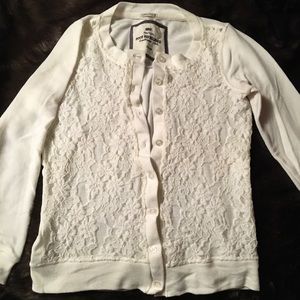 Small Cream Lace Sweater Cardigan